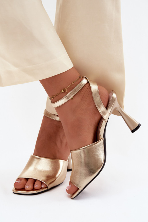 Sieviešu basenes ar papēdi Vinceza 62297 Zelta krāsas