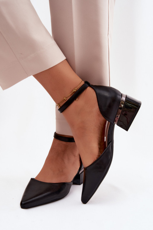 Kurpes Klockā ar siksniņām Vinceza 62278 melnas krāsas