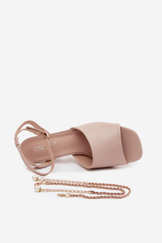 Sieviešu basenes ar papēdi Vinceza 62297 smilšu krāsas