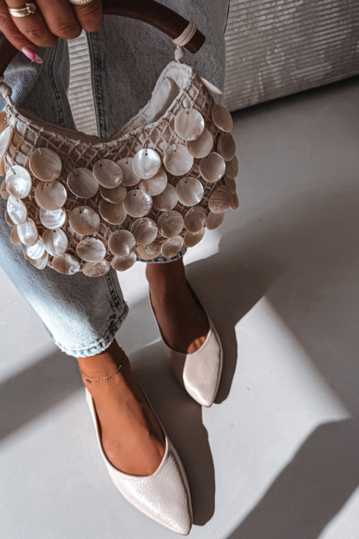 Nelisa balerīnas no mākslīgās ādas smilšu krāsā