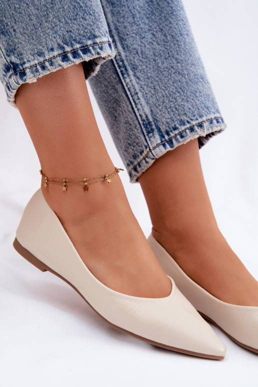 Nelisa balerīnas no mākslīgās ādas smilšu krāsā