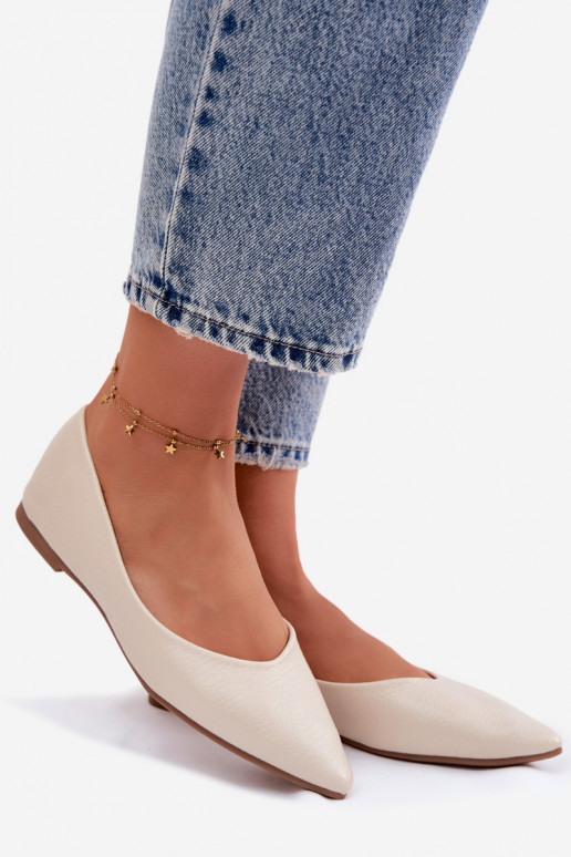 Nelisa balerīnas no mākslīgās ādas smilšu krāsā