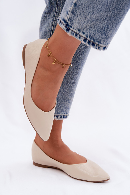 Nelisa balerīnas no mākslīgās ādas smilšu krāsā