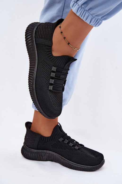 Auduma Paslīdēt uz sporta apavi Sieviešu melnas krāsas Olive