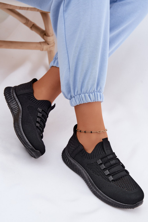 Auduma Paslīdēt uz sporta apavi Sieviešu melnas krāsas Olive