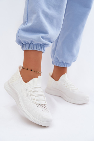 Auduma Paslīdēt uz sporta apavi Sieviešu baltas krāsas Olive