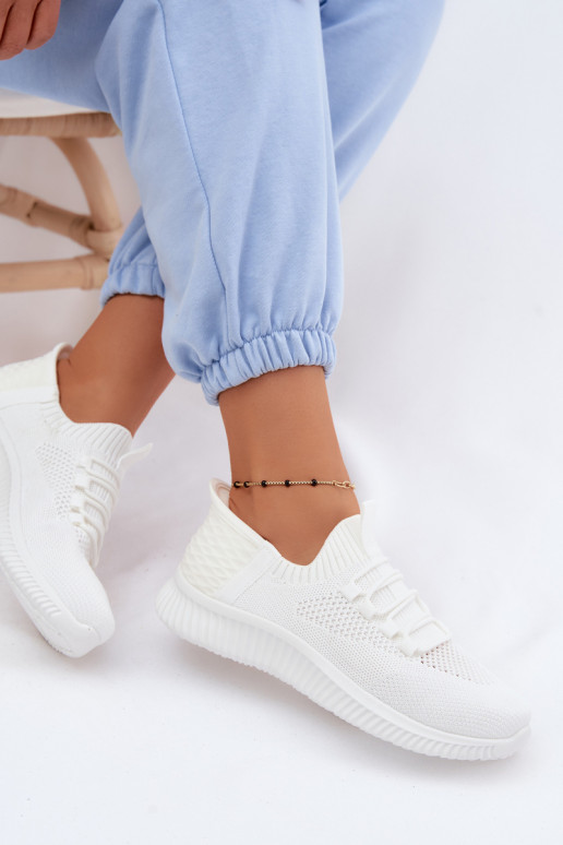 Auduma Paslīdēt uz sporta apavi Sieviešu baltas krāsas Olive