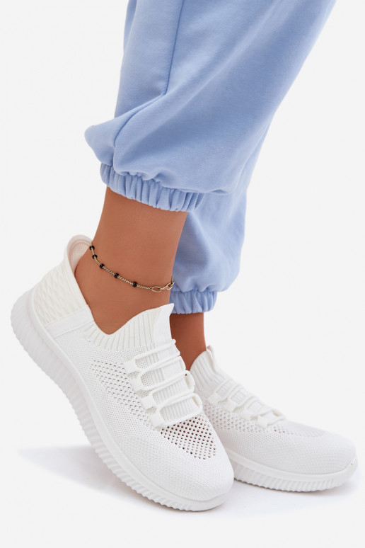 Auduma Paslīdēt uz sporta apavi Sieviešu baltas krāsas Olive