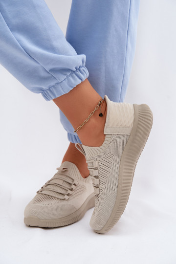 Auduma Paslīdēt uz sporta apavi Sieviešu smilšu krāsas Olive