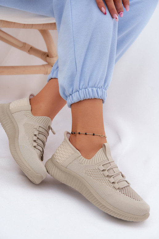 Auduma Paslīdēt uz sporta apavi Sieviešu smilšu krāsas Olive