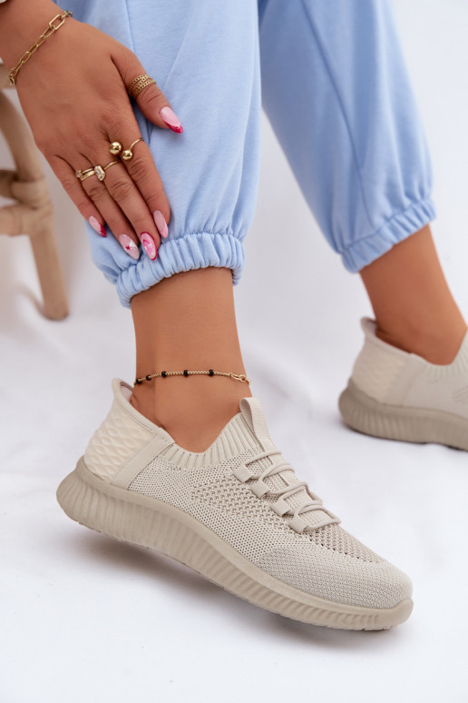 Auduma Paslīdēt uz sporta apavi Sieviešu smilšu krāsas Olive