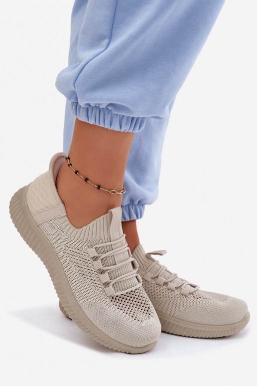 Auduma Paslīdēt uz sporta apavi Sieviešu smilšu krāsas Olive