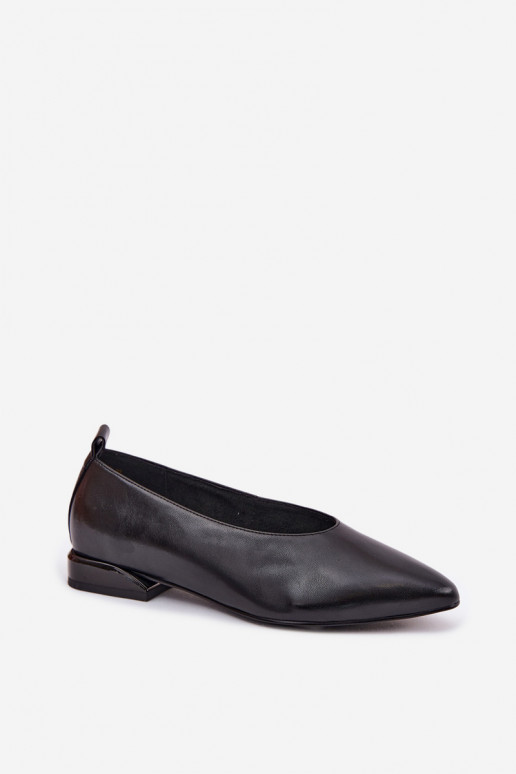 Balerīnas ar platiem papēžiem melnas krāsas Hoshi