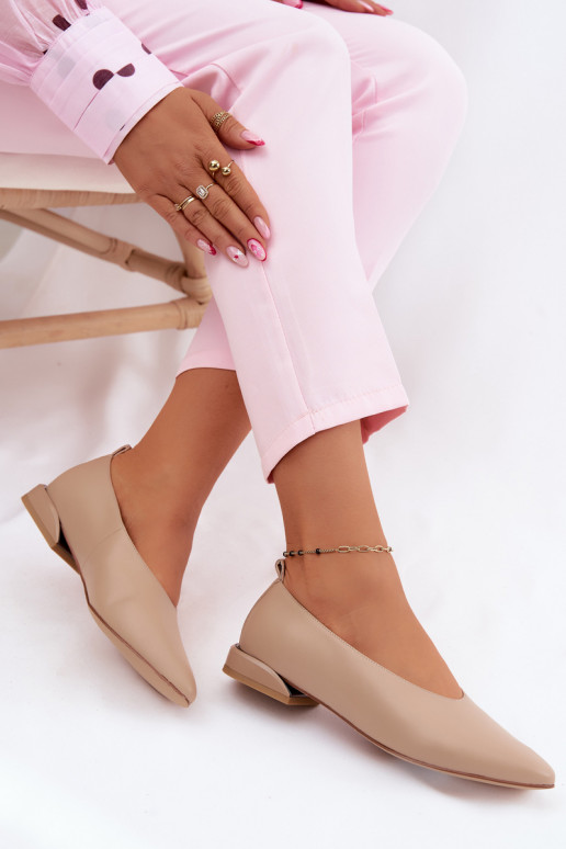Balerīnas ar platiem papēžiem smilšu krāsas Hoshi
