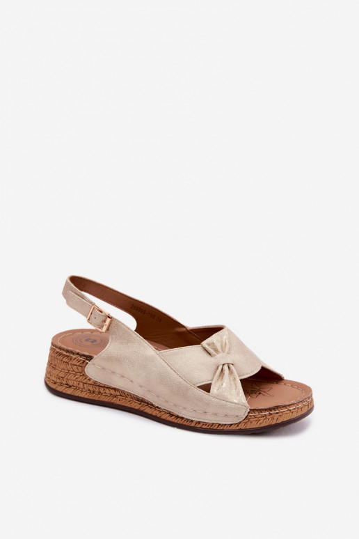 Ērtas sieviešu basenes ar platformu Zelta krāsas Iggy