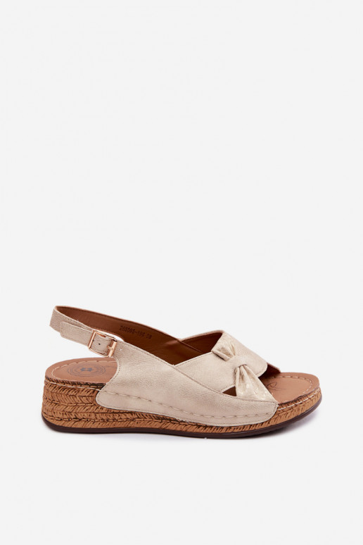 Ērtas sieviešu basenes ar platformu Zelta krāsas Iggy