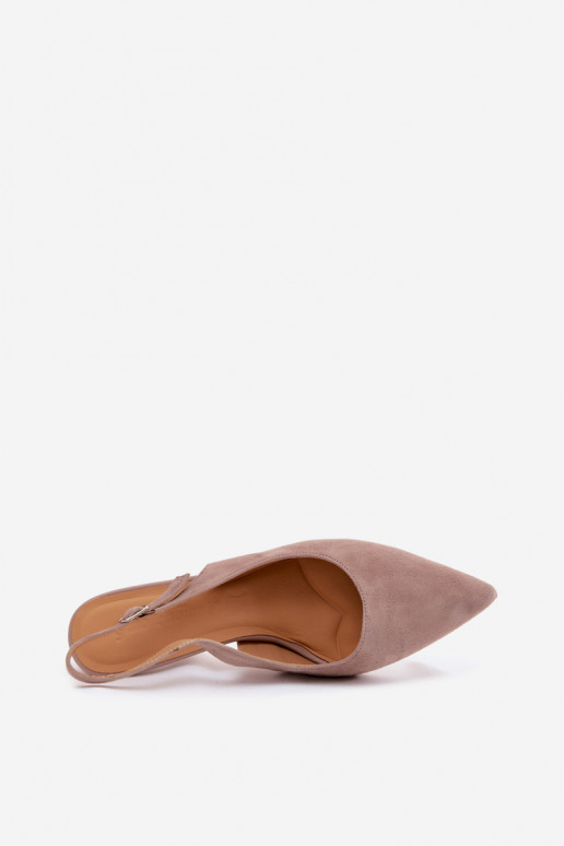 Sieviešu basenes ar papēdiIeslēgtsturalnego zamšādasu smilšu krāsas Kandy