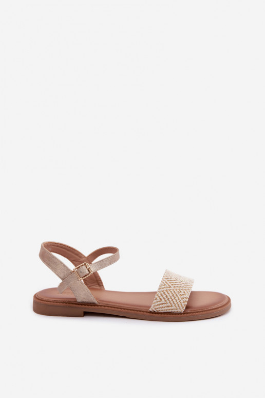 Sieviešu basenes ar platiem papēžiem Zelta krāsas Lumina