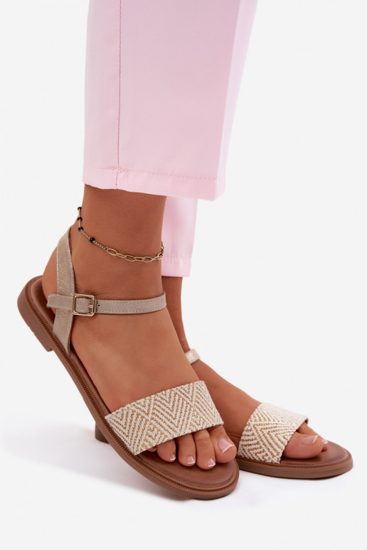 Sieviešu basenes ar platiem papēžiem Zelta krāsas Lumina