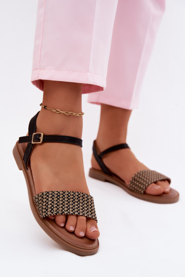 Sieviešu basenes ar platiem papēžiem melnas krāsas Lumina