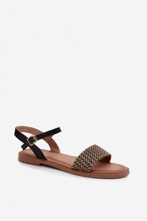 Sieviešu basenes ar platiem papēžiem melnas krāsas Lumina