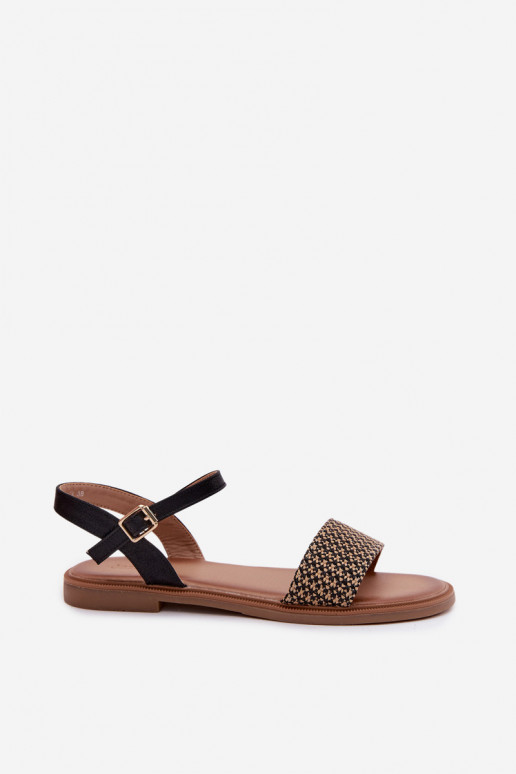 Sieviešu basenes ar platiem papēžiem melnas krāsas Lumina