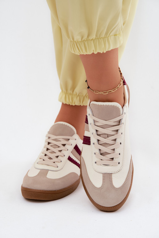 Āda Sneakers modeļa apavi Sieviešu Zazoo N1234S2 Baltas-bordo krāsas