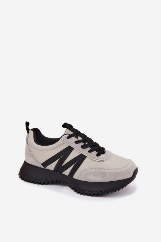 zamšādas Sneakers modeļa apavi Sieviešu ar platformu Vinceza 41521 Pelēkas krāsas