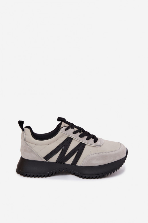 zamšādas Sneakers modeļa apavi Sieviešu ar platformu Vinceza 41521 Pelēkas krāsas