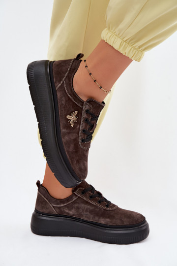 Āda zamšādas apavi Sieviešu ar platformu Vinceza 41523 CzekoladoIne