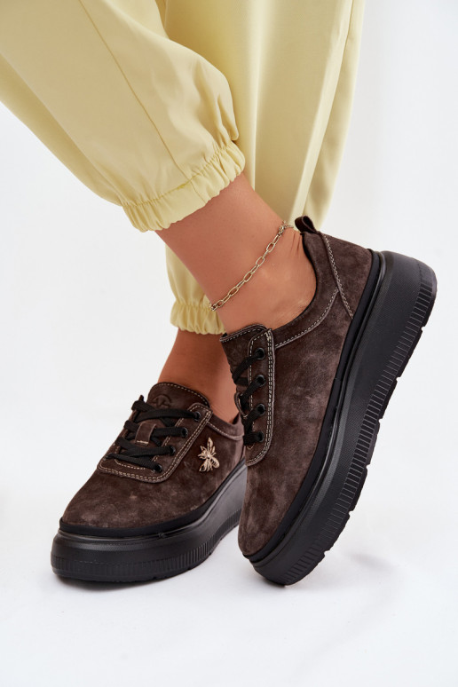 Āda zamšādas apavi Sieviešu ar platformu Vinceza 41523 CzekoladoIne