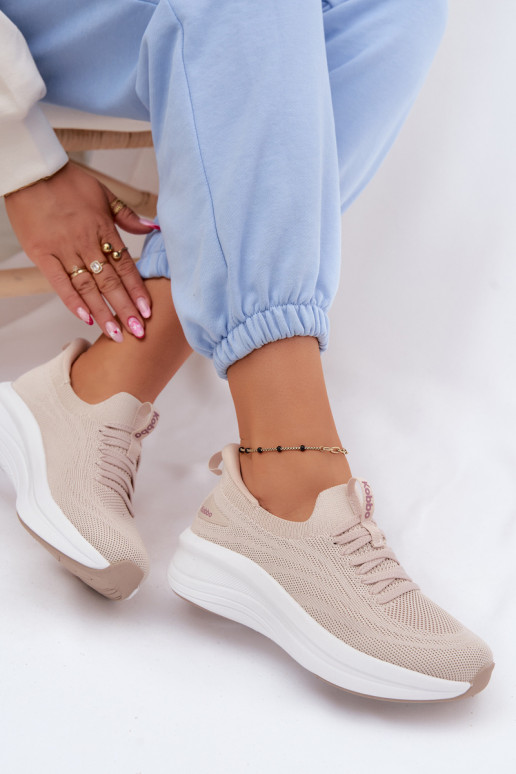 Auduma sporta apavi Sneakers modeļa apavi Sieviešu Paslīdēt uz Kobbo 102425 smilšu krāsas