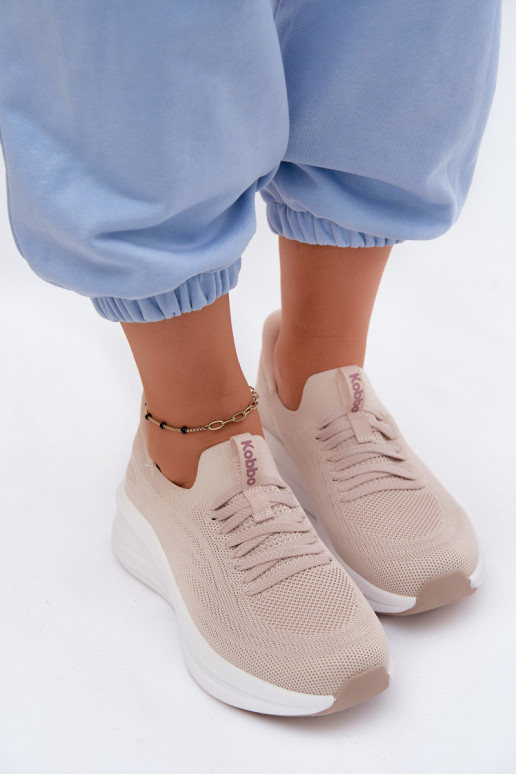 Auduma sporta apavi Sneakers modeļa apavi Sieviešu Paslīdēt uz Kobbo 102425 smilšu krāsas