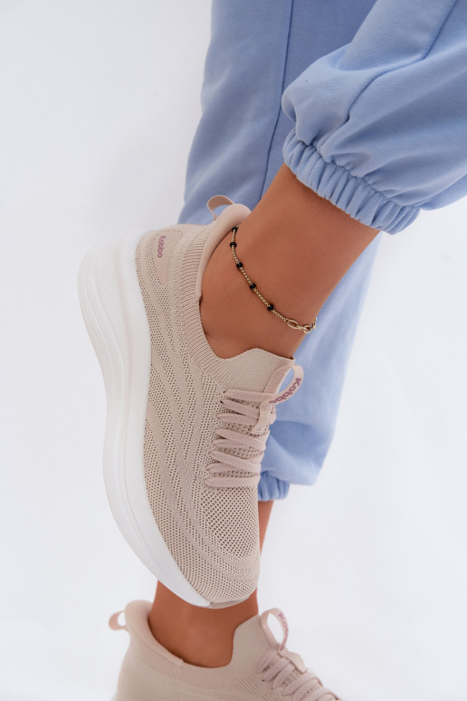 Auduma sporta apavi Sneakers modeļa apavi Sieviešu Paslīdēt uz Kobbo 102425 smilšu krāsas
