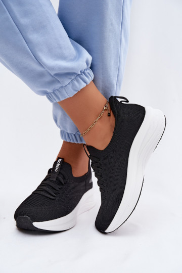 Auduma sporta apavi Sneakers modeļa apavi Sieviešu Paslīdēt uz Kobbo 102425 melnas krāsas