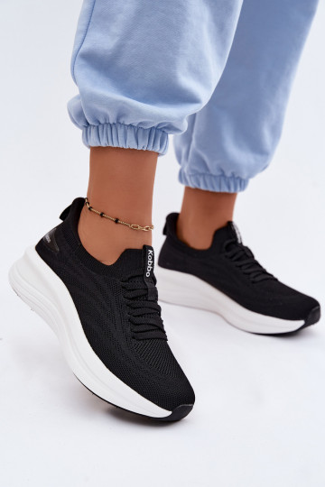 Auduma sporta apavi Sneakers modeļa apavi Sieviešu Paslīdēt uz Kobbo 102425 melnas krāsas 2