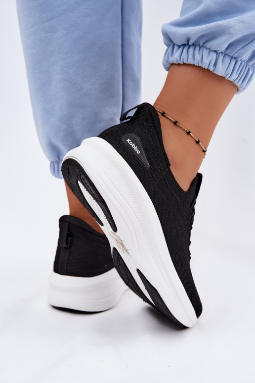 Auduma sporta apavi Sneakers modeļa apavi Sieviešu Paslīdēt uz Kobbo 102425 melnas krāsas