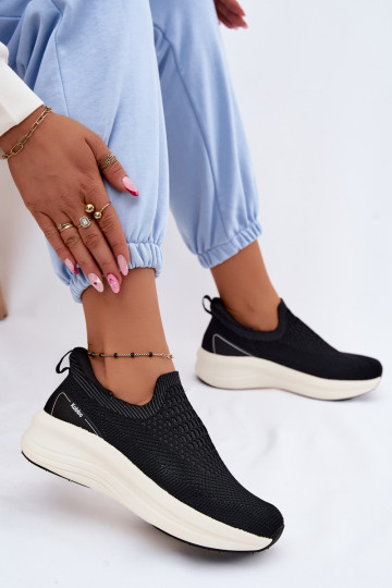 Paslīdēt uz Sneakers modeļa apavi Sieviešu Auduma Kobbo 102424 melnas krāsas