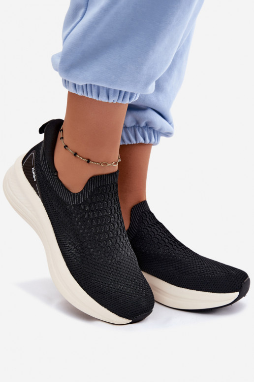 Paslīdēt uz Sneakers modeļa apavi Sieviešu Auduma Kobbo 102424 melnas krāsas