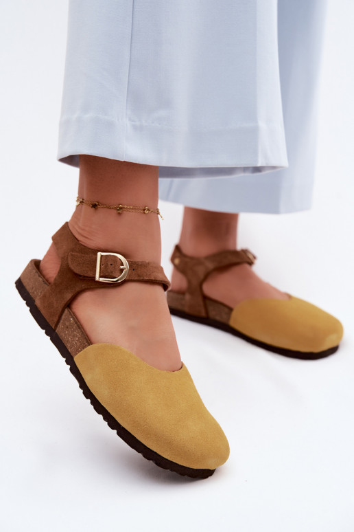 Āda Zamšādas basenesZakrytymi Palcami Tā irciejka H7365-07 Dzelteni