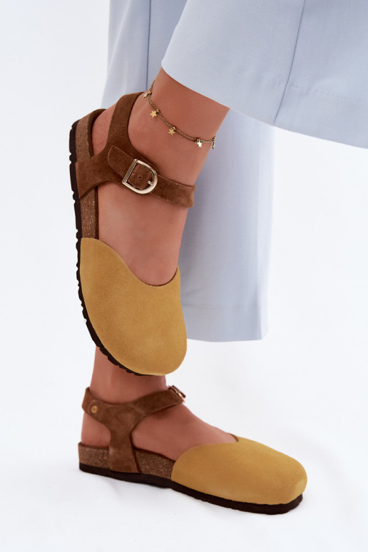 Āda Zamšādas basenesZakrytymi Palcami Tā irciejka H7365-07 Dzelteni