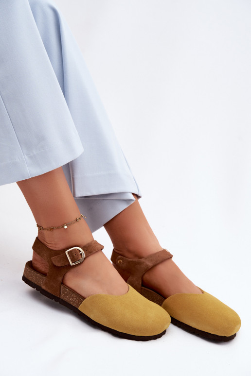 Āda Zamšādas basenesZakrytymi Palcami Tā irciejka H7365-07 Dzelteni