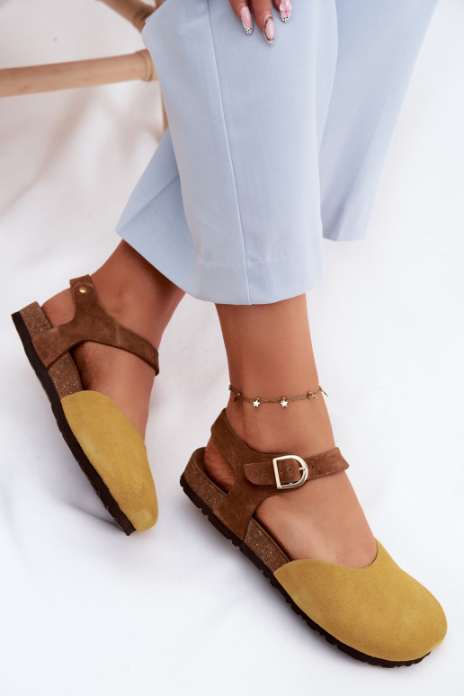 Āda Zamšādas basenesZakrytymi Palcami Tā irciejka H7365-07 Dzelteni