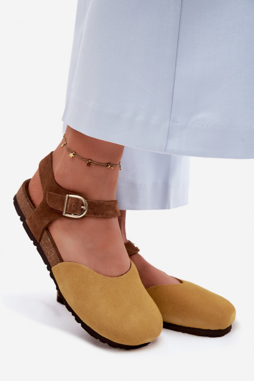 Āda Zamšādas basenesZakrytymi Palcami Tā irciejka H7365-07 Dzelteni