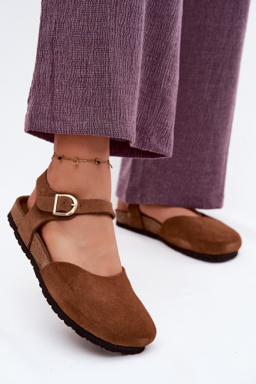 Āda Zamšādas basenesZakrytymi Palcami Tā irciejka H7365-02 brūnas krāsas 2