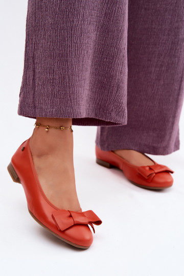 Balerīnas ar bantītēm Tā irciejka P6802-18 oranžas krāsas 2