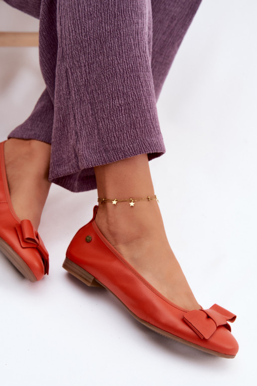 Balerīnas ar bantītēm Tā irciejka P6802-18 oranžas krāsas