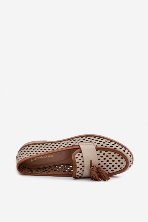 Āda Ažūrs apavi sieviešu mokasīni Tā irciejka HJ760-14 brūnas krāsas-smilšu krāsas