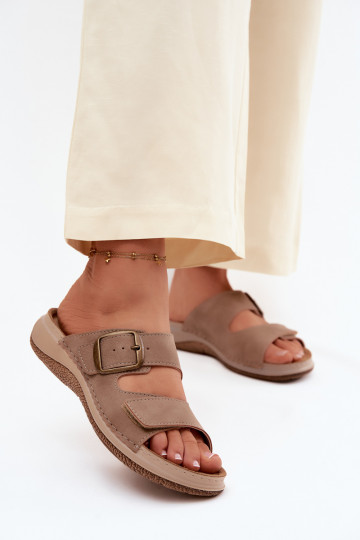 sieviešu čības ar sprādzēm I ar lipīgām aizdarēmem INBLU LL000006 brūnas krāsas 2