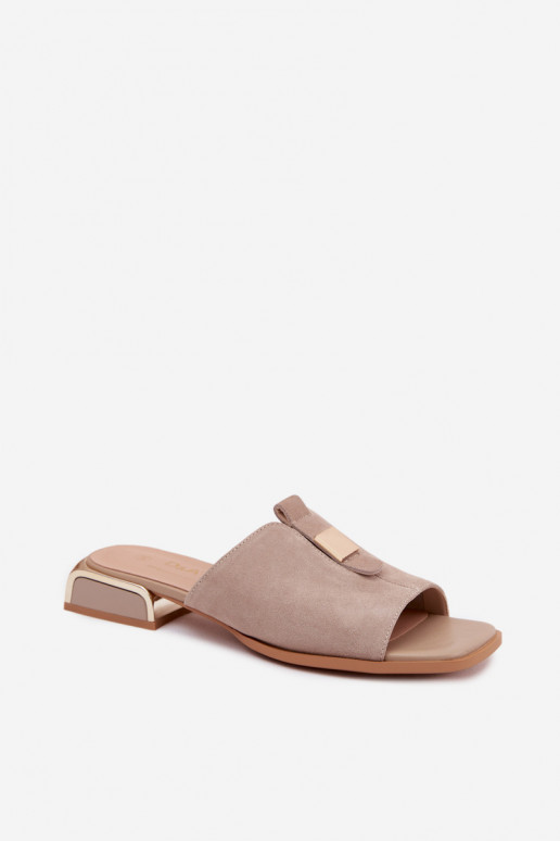 Elegantas zamša čības D&A JC61-1002 smilšu krāsā